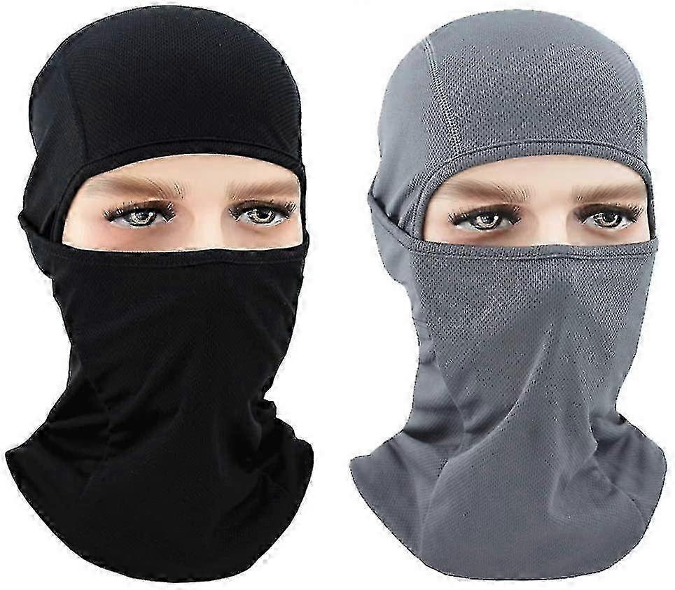 2pcs Black And Gray Face Mask Balaclava