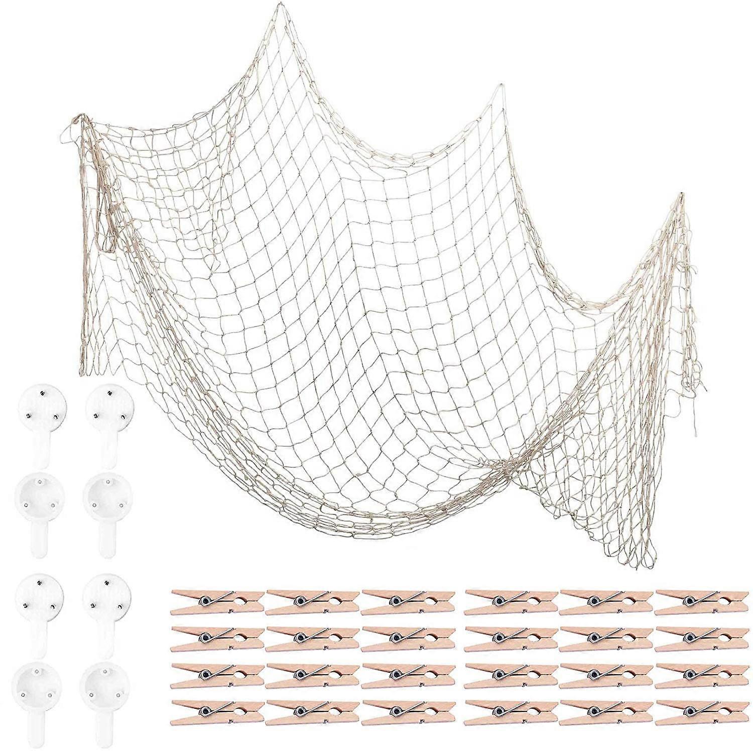Fish Net for Home Wall Decorative Mediterranean Style for Nautical Party,Baby Shower,Photographing