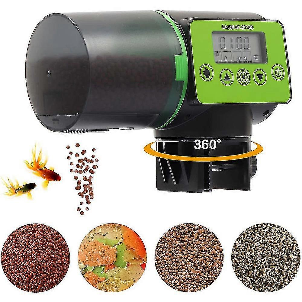 Automatischer Fischfutterautomat - Wiederaufladbarer Timer-Fischfutterautomat mit USB-Ladekabel, Fischfutterspender für Aquarium oder Aquarium (dp)