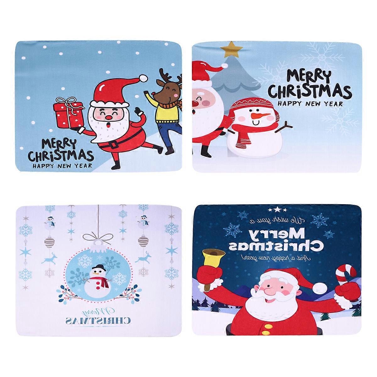 4pcs Xmas Theme Mouse Pad Non-slipping Mouse Mat Creative Computer Mouse Pad