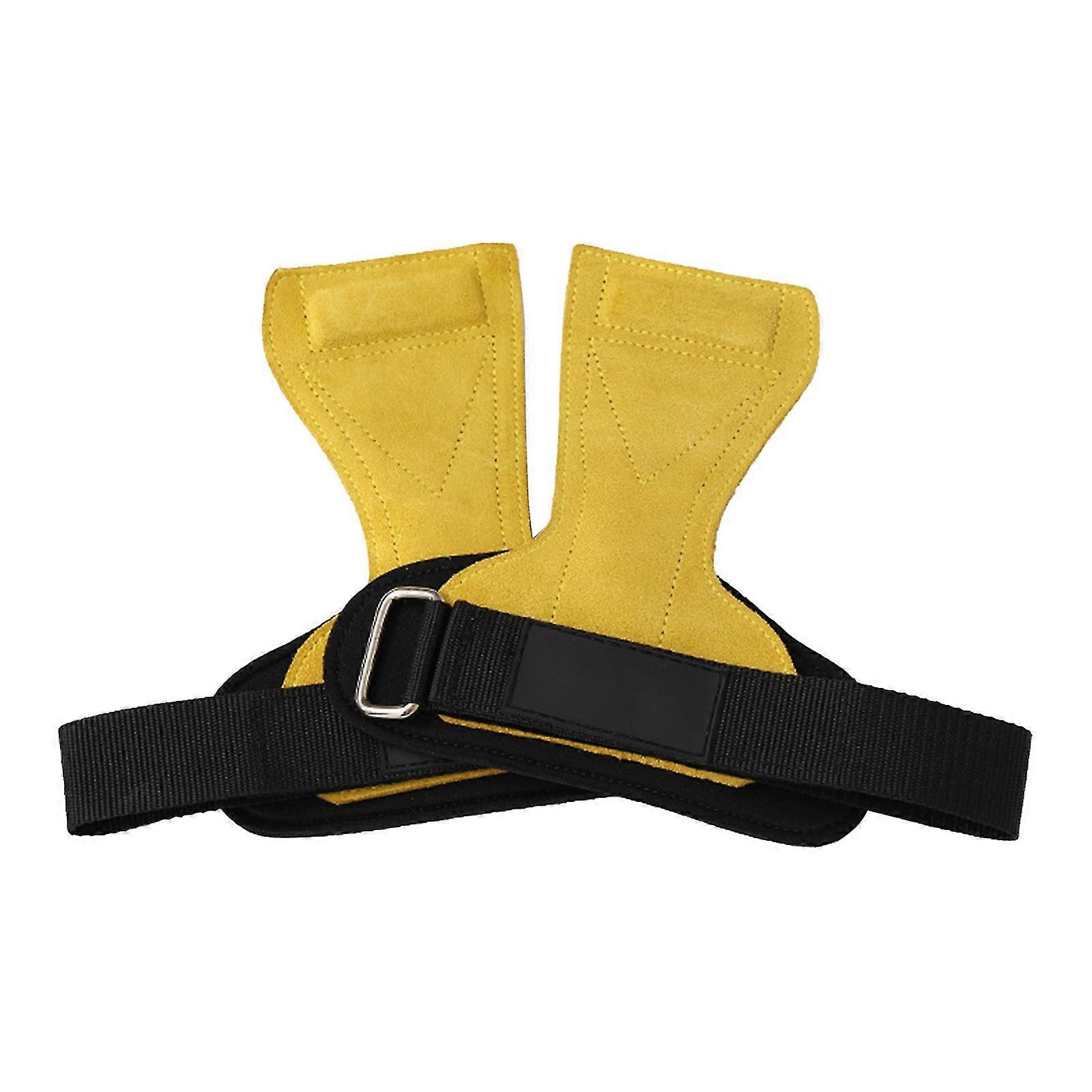 Brunt handflatsskydd handledsfitnessförstärkarrem läderhandskydd handflata träningsutrustning Läderarmband