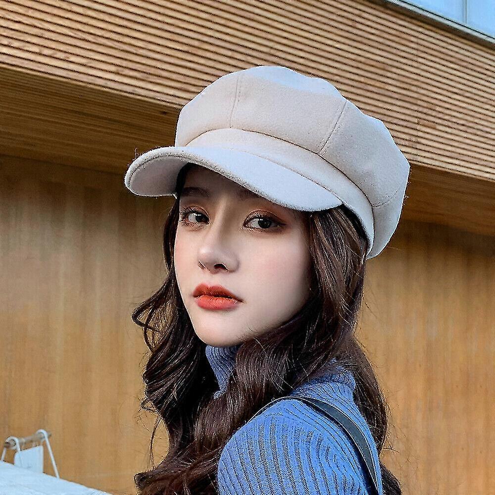 Damen Vintage Baker Boy Flat Cap Baskenmütze Winter Schirmmütze