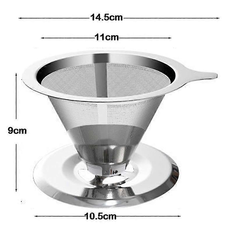 Reusable Double Layer 304 Stainless Steel Coffee Filter Holder Pour Over Coffees Dripper Mesh Coffee Tea Filter Basket Tools