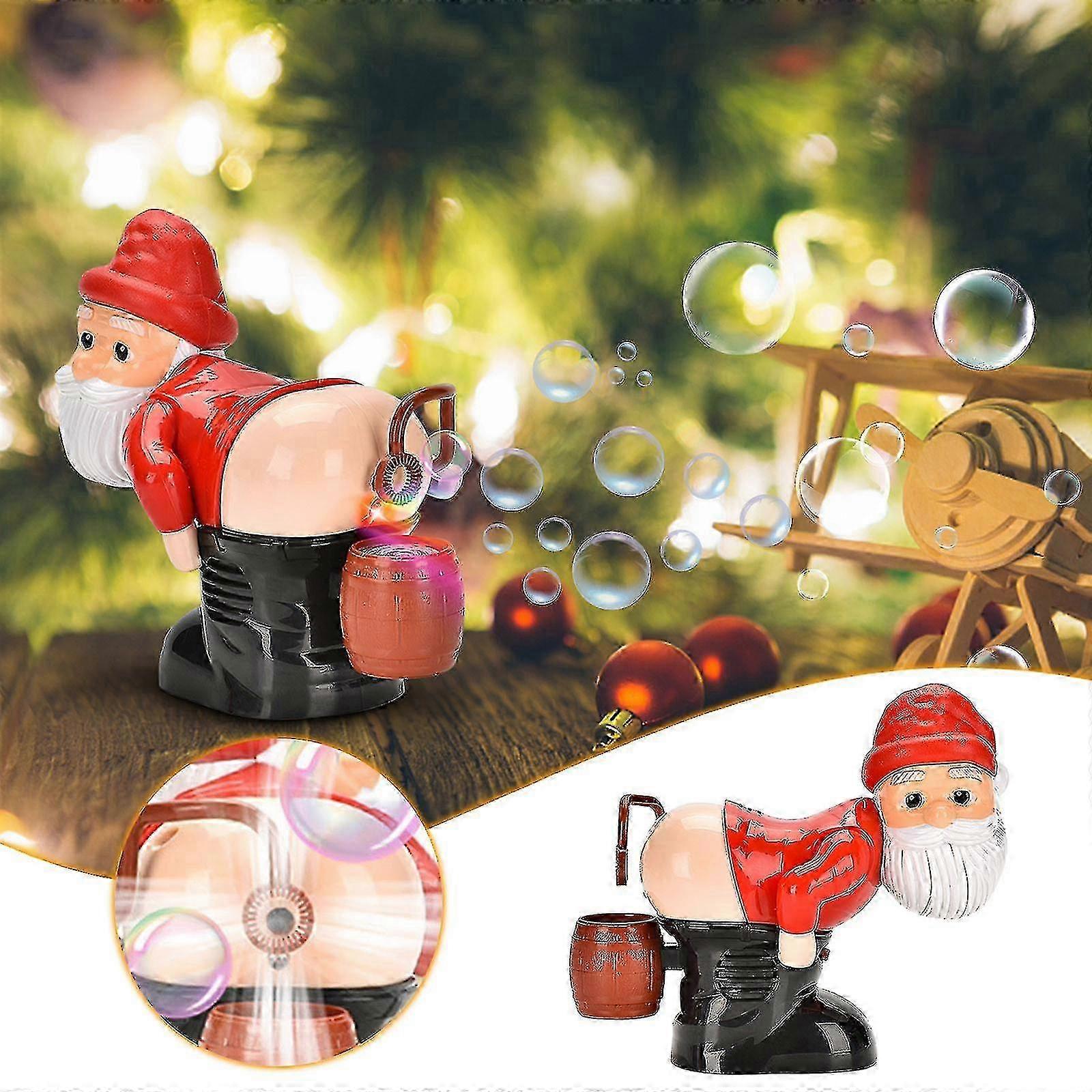 2023 Christmas New Automatic Bubble Machine With Lights, Music, Funny Santa Claus Bubble Toys (60ml Bubble Solution)