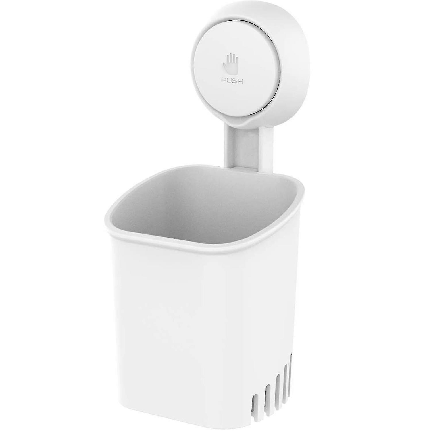 Toothbrush holder for bathroom without drill hole, removable, waterproof, sturdy, self-draining suction cup