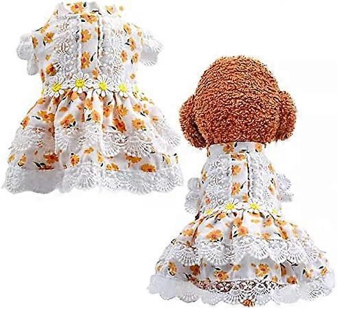 YOITEA Cute Dog Dress Girl Pet Clothes Summer Floral Lace Princess Dresses  Holiday Wedding Party Puppy Cat Costume Pets Apparel for Small Dogs Cats |  Fruugo UK