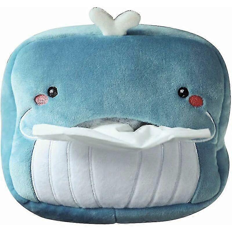 (クジラ)車のティッシュボックス、ティッシュ収納ボックスぬいぐるみ動物の形のティッシュボックス家、寝室、または車の装飾-ハリー