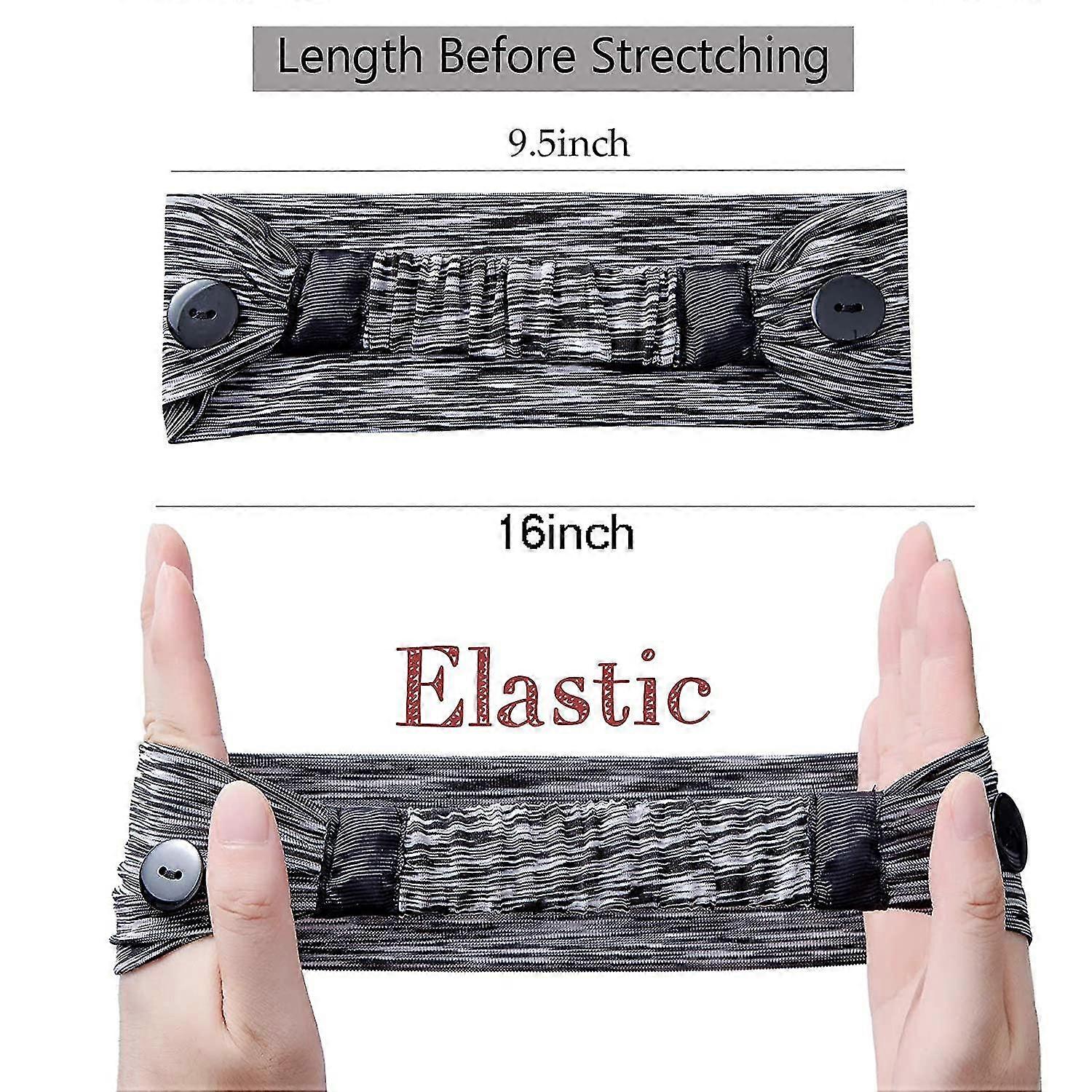 Tigeen 30 Fasce Per Capelli Da Infermiera Con Bottoni - Elastiche, Antiscivolo, Salvaorecchie Per Mascherina - Per Lavoro, Sport, Yoga - 5