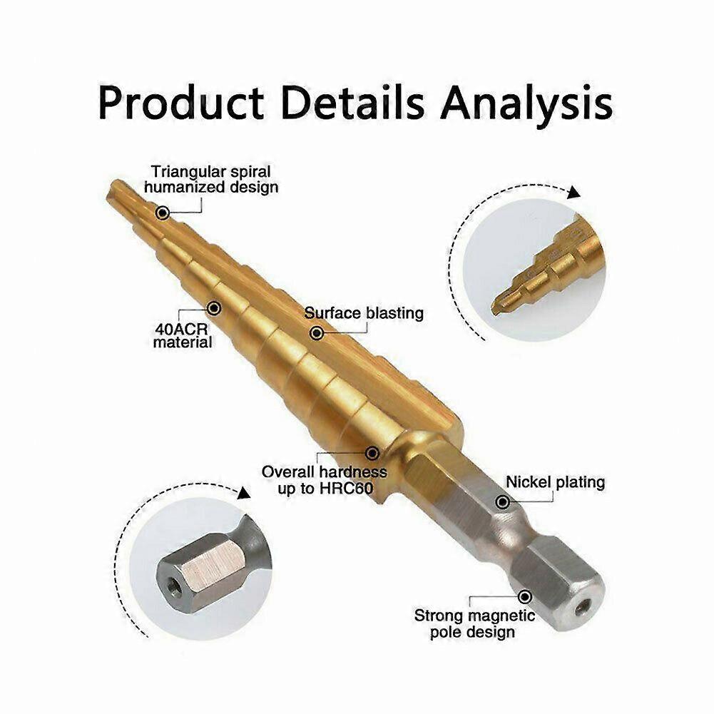 Bit Drill Bits Drill High Speed Steel Set Steel Titanium Nitride Coated