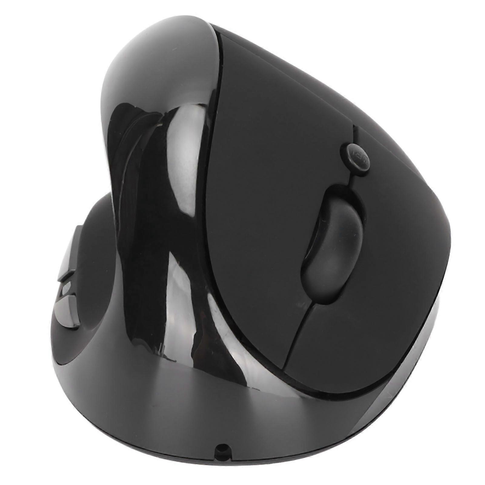 Left Hand Vertical 2.4G Wireless Ergonomic Mouse Rechargeable 3 DPI Levels PC Compatible Black
