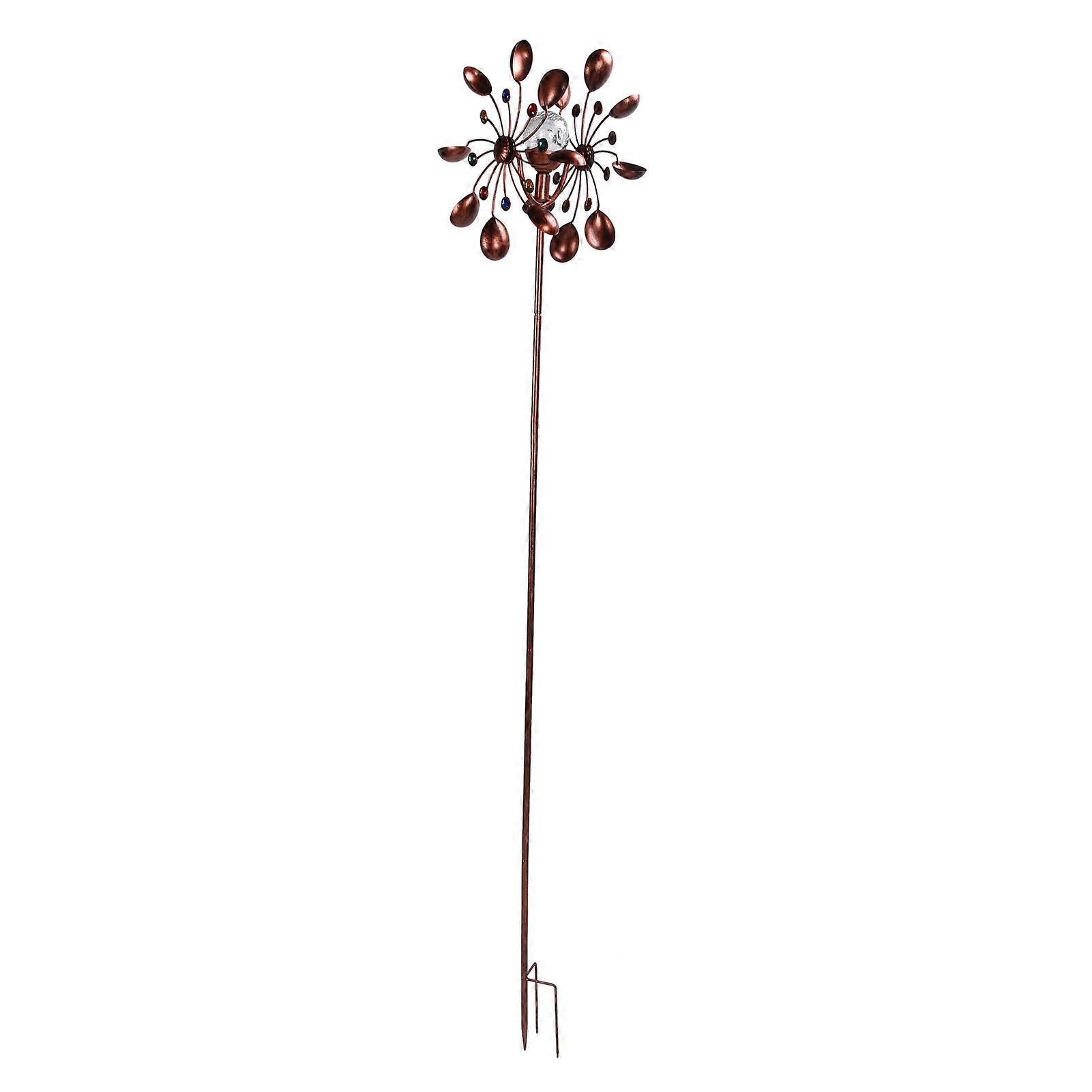 LED Solar Wind Spinner Multi Color Light Garden Windmill for Courtyard