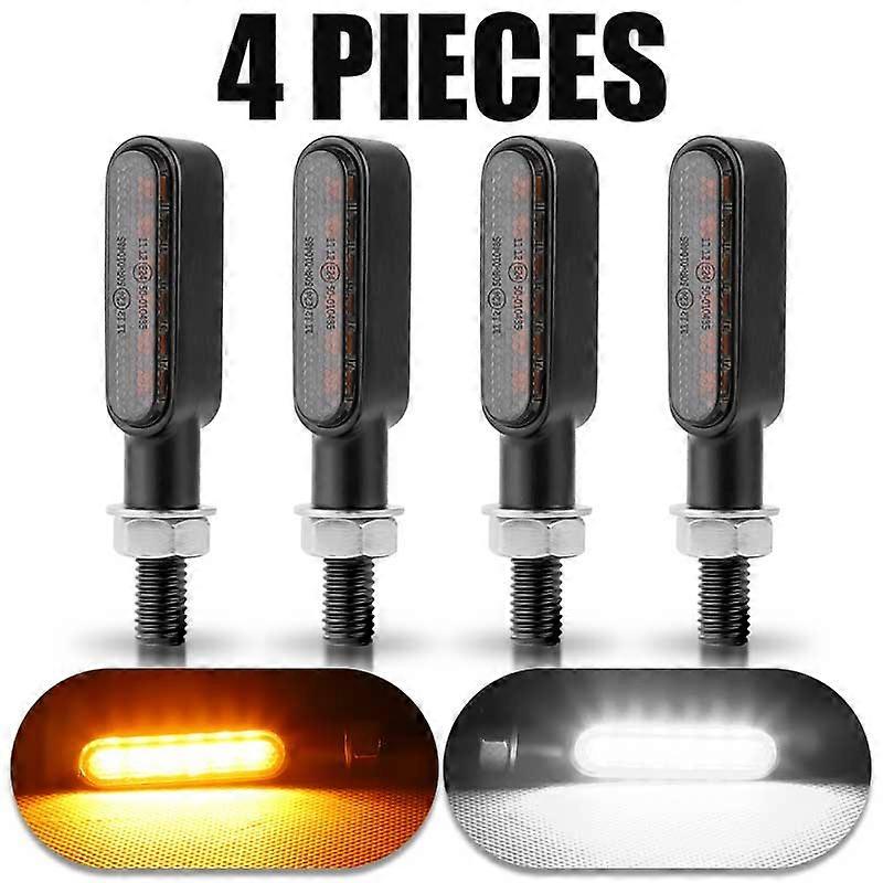 Motorcycle Mini LED Turn Signal Lights White Yellow Indicator Lamp 12V 6led Brake DRL Run Lamp for Yamaha Honda Suzuki Kawasaki