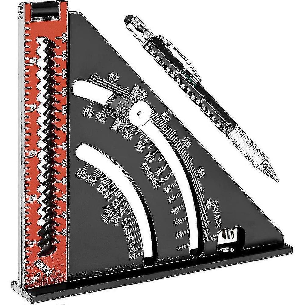 6inch Folding Triangle Square Ruler With Multi-function Marking Pen, Square Extendable Layout Compatible With C PXCL