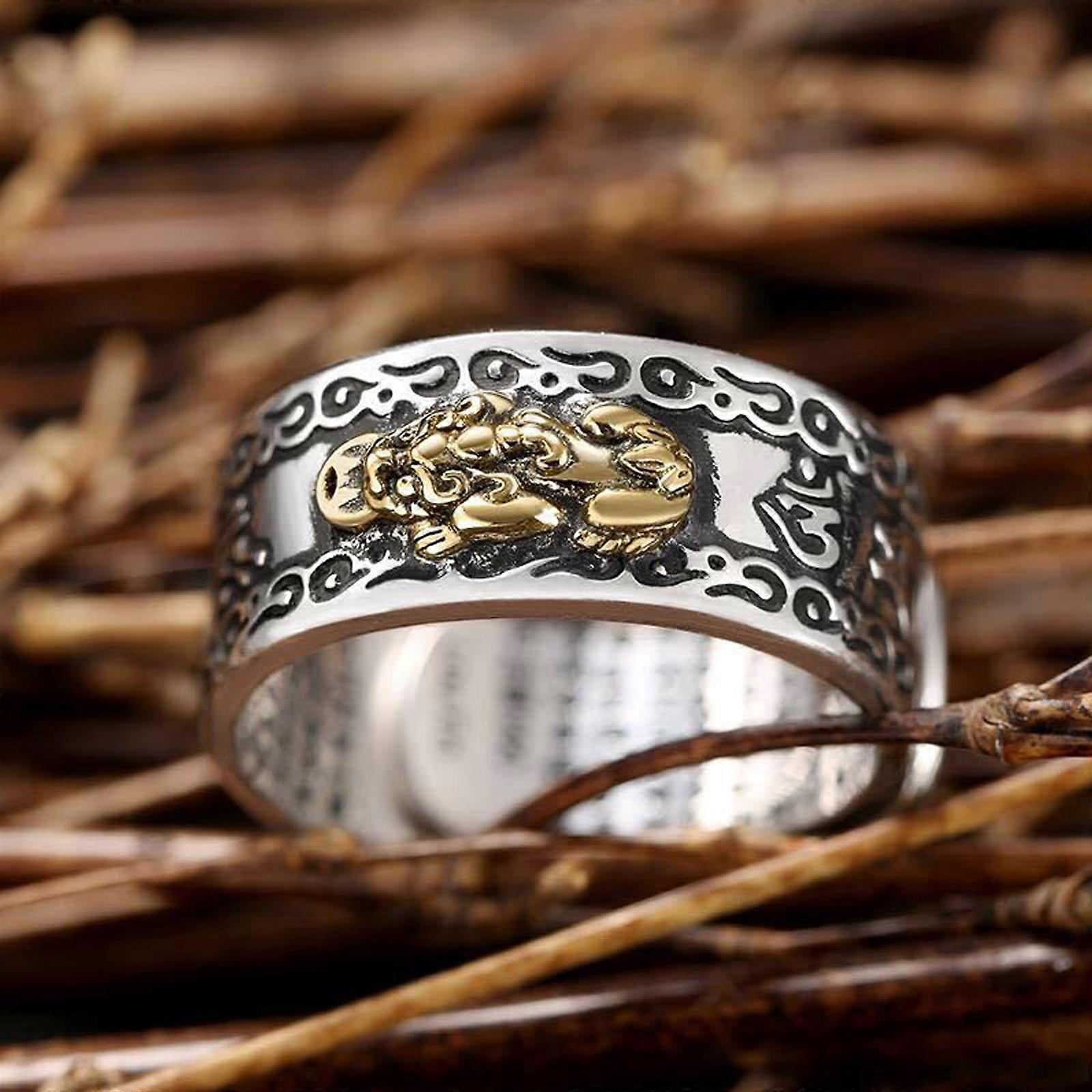 Silver Pixiu Ring Silver Feng Shui Pixiu Ring Amulet Lucky Wealth
