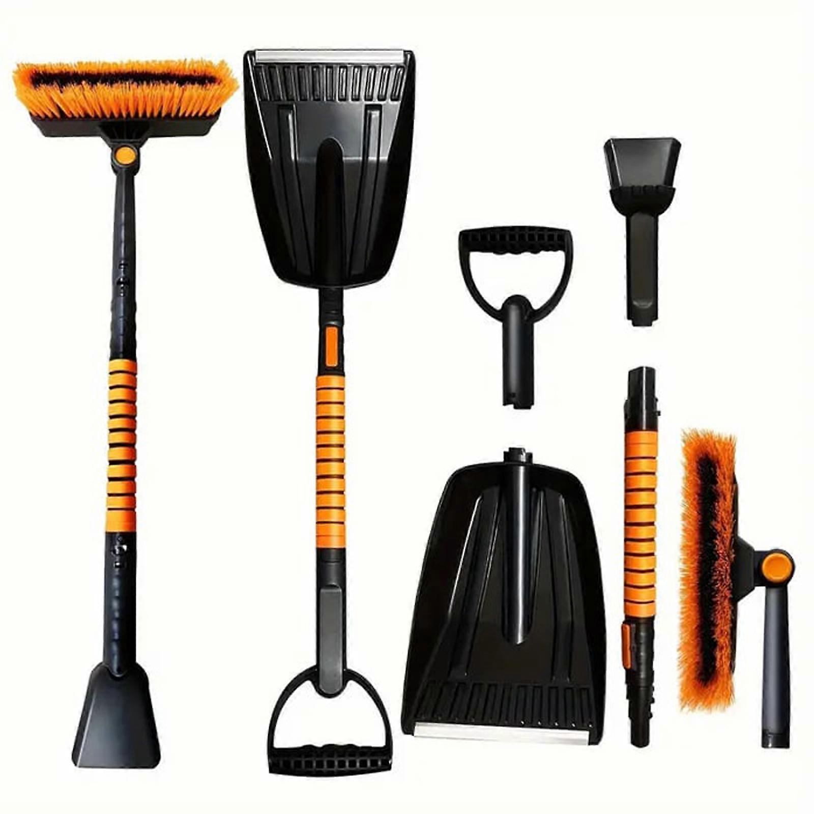 Αυτοκίνητο πολλαπλών λειτουργιών 5-σε-1 κράμα αλουμινίου τηλεσκοπικό παγωμένο φτυάρι σαρωτικό Snow Brush