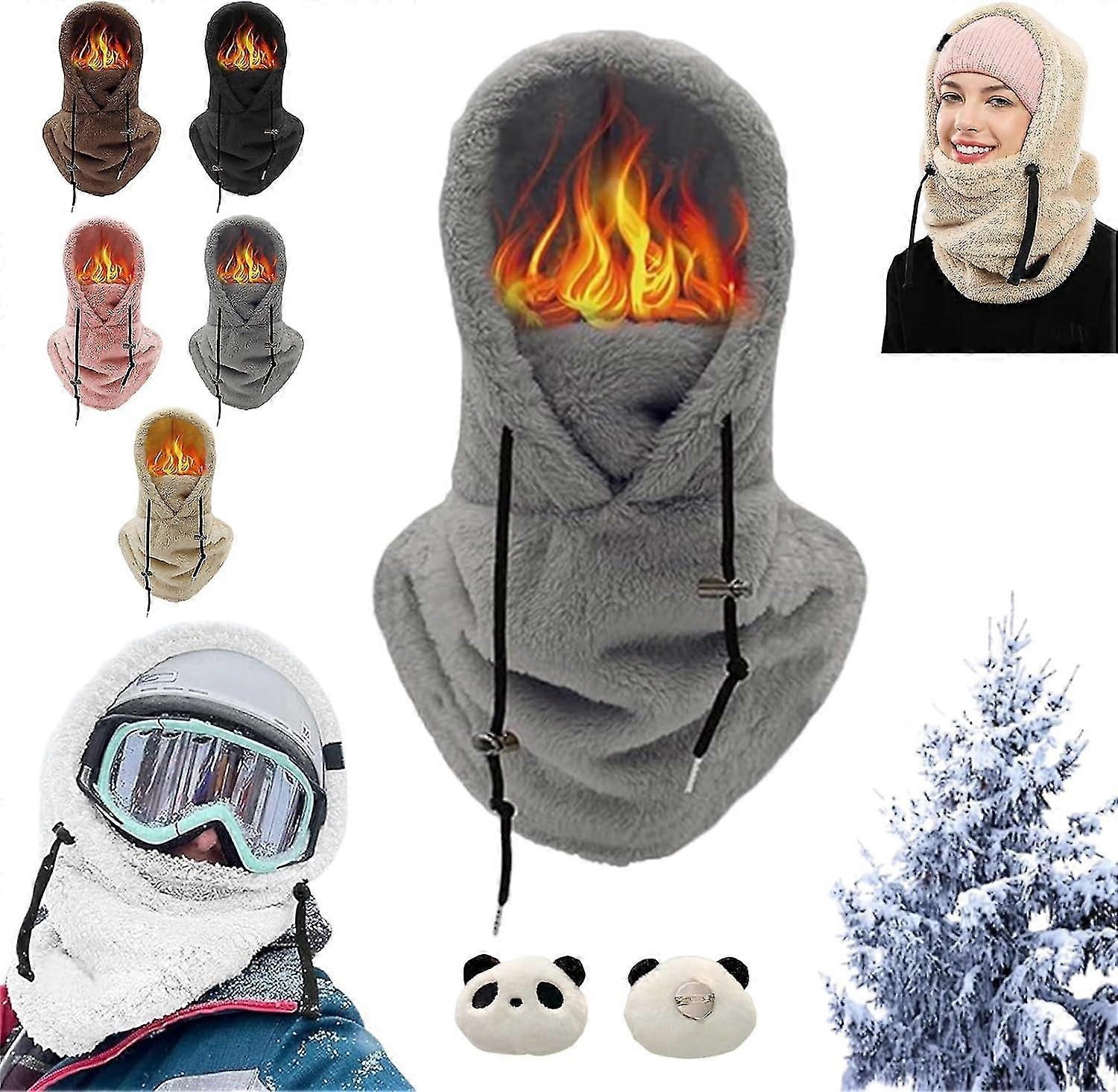 Sherpa连帽滑雪面罩冬季巴拉克拉瓦可调节保暖帽套帽子围巾，100%全新