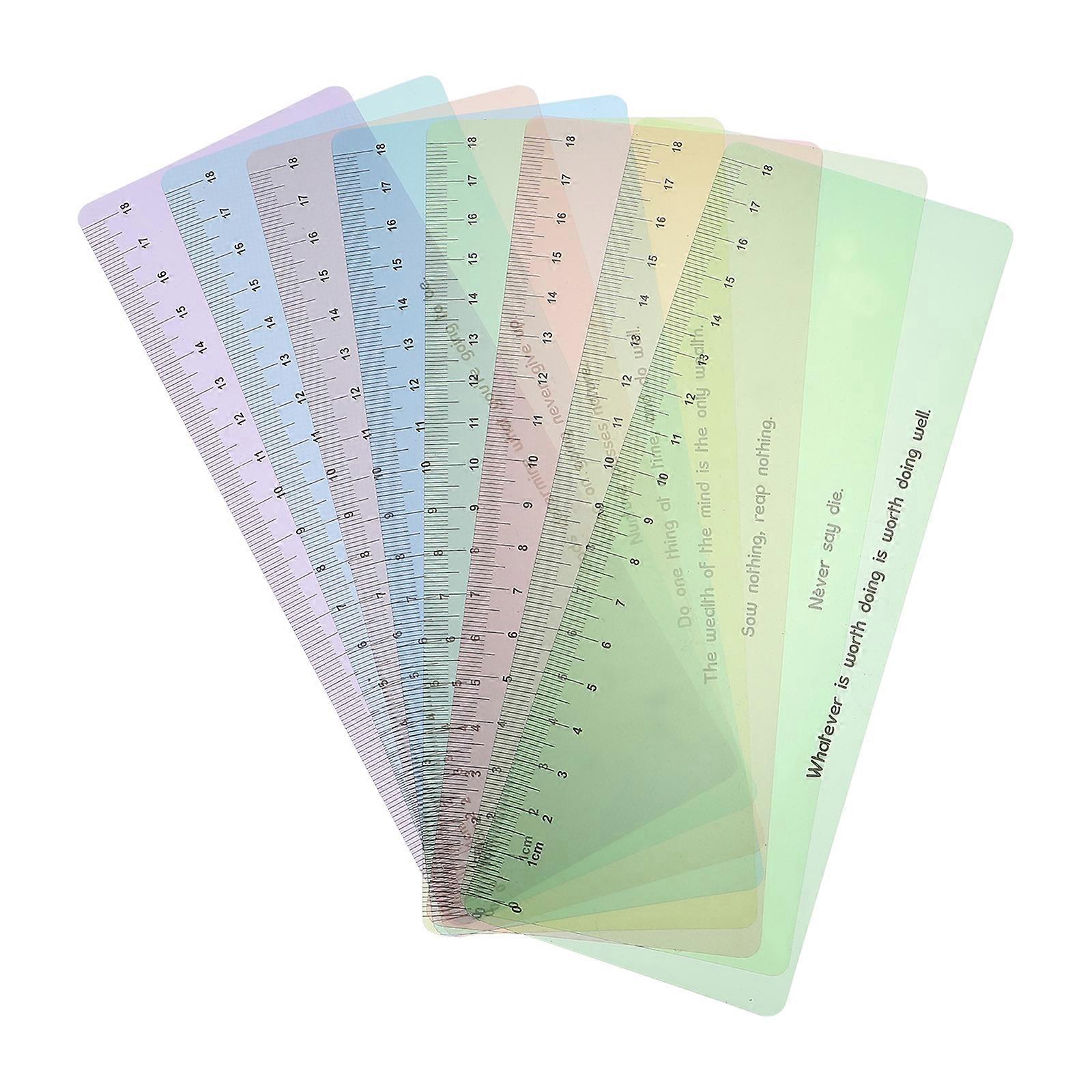 8pcs Reading Strips Colored Overlays Bookmark Guided Highlight Tracking Rulers