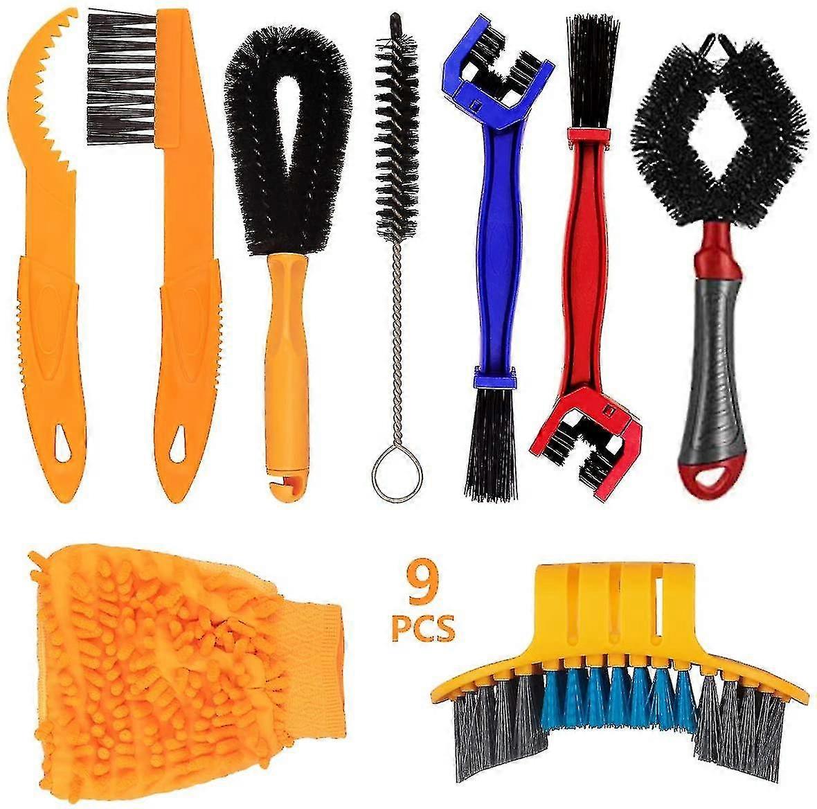 Ensemble de 9 brosses de nettoyage de vélo