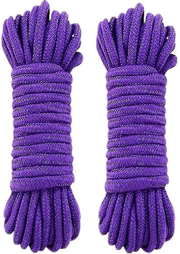 2 Pack Soft Cotton Rope - 10m/8mm Thick Cotton Thread (purple)