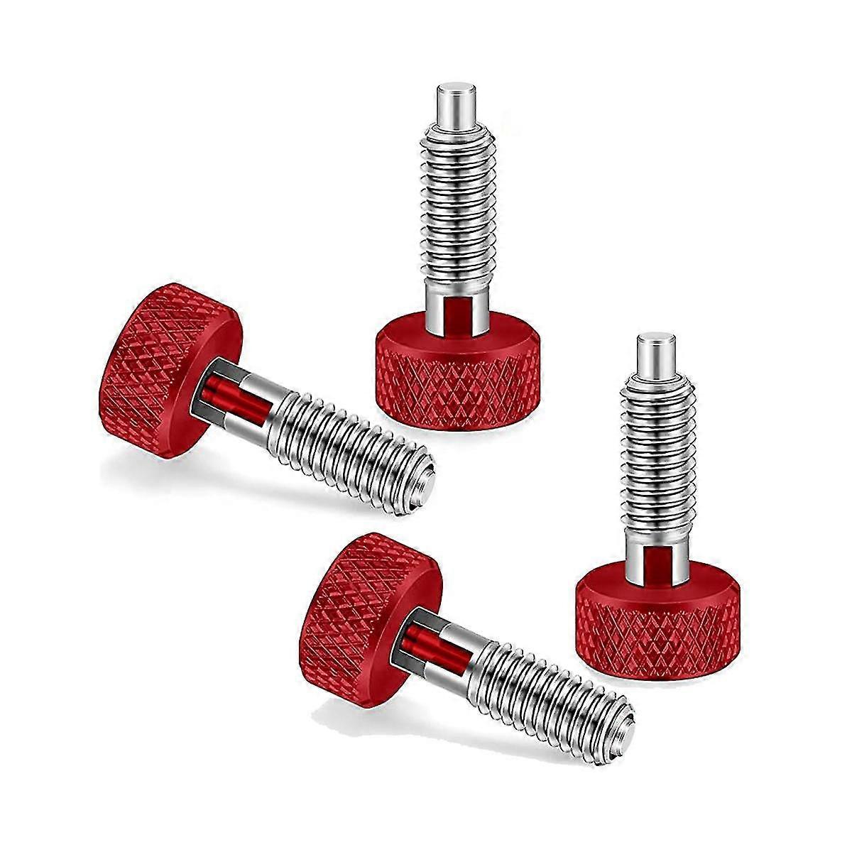 4 Packs Red Hand Retractable Spring Plunger With Knurled Handle M6 Type Quick Release Pins For Roll XYT
