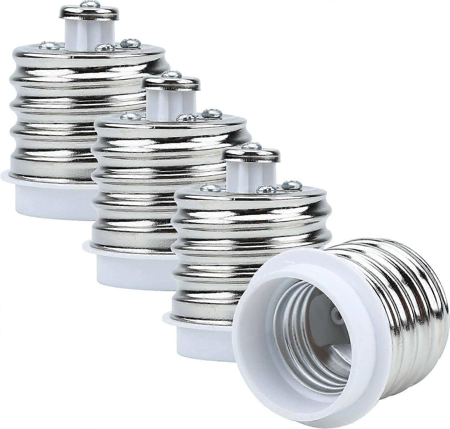 4 adattatori per portalampada da E40 a E27 in bianco - Set di 4 adattatori per portalampada riformattati per lampade a incandescenza, LED, alogene e a risparmio energetico