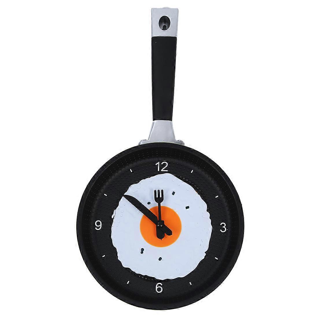 Frying Clock with Fried Egg - Novelty Hanging Kitchen Cafe Wall Clock Kitchen - Green