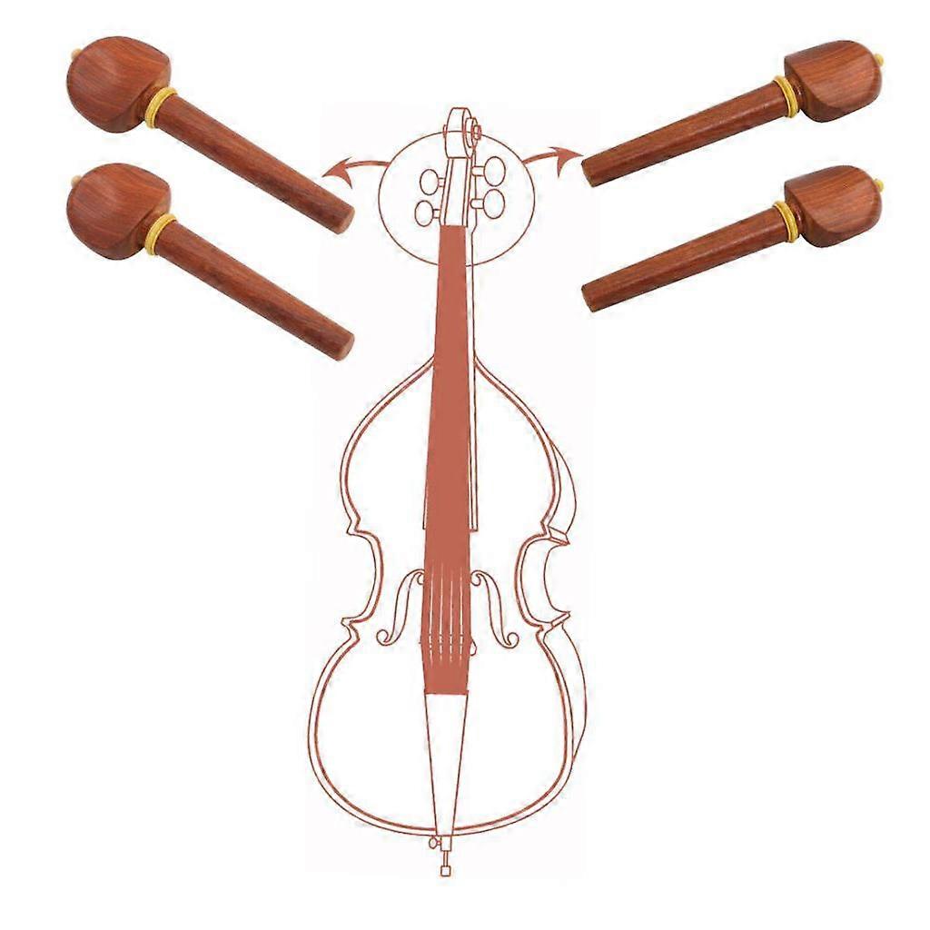 4pcs Redwood Cello Tuning Pegs Instrument Making DIY Replacement