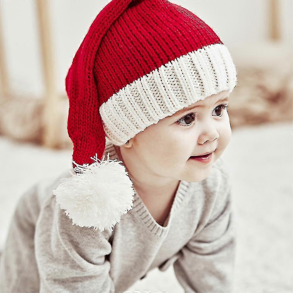 クリスマスニット帽子、サンタハットクリスマスレッドとホワイトニットクリスマスキャップウィンターハットクリスマス帽子