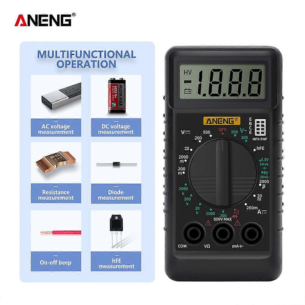 DT-182 Digital Mini Multimeter DC/AC Voltage Current Meter Handheld Pocket Voltmeter Ammeter Diode Triode Tester Multitester