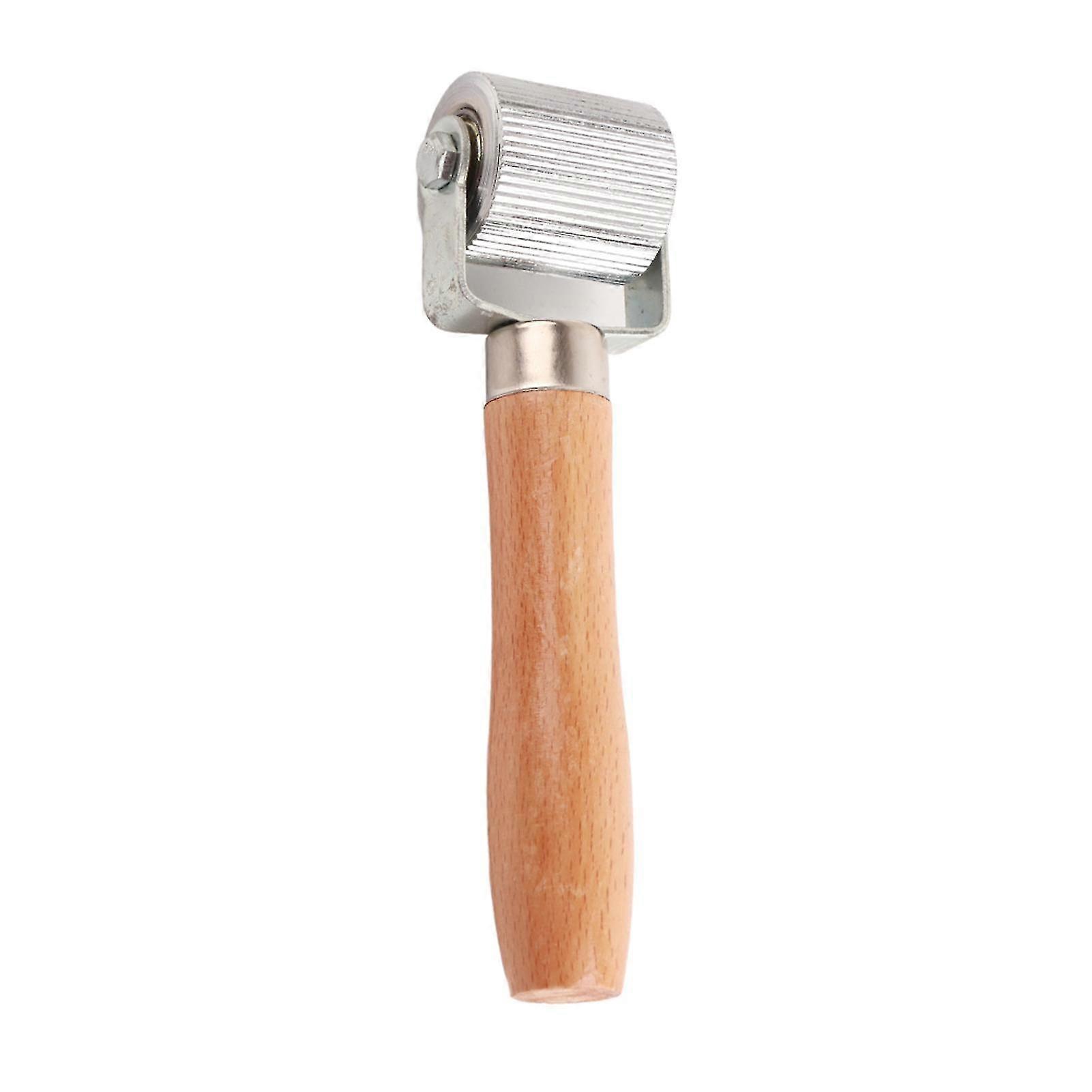 Car Wheel Tire Patch Repair Tool with Wooden Handle and Ball Bearing Roller