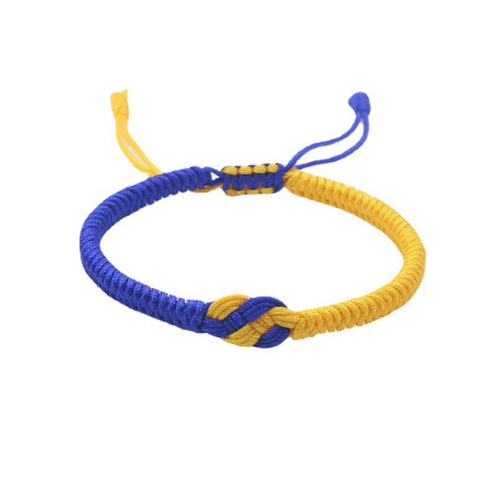Blue Yellow String Thread Bracelet Adjustable Woven Bracelet Jewelry Unisex