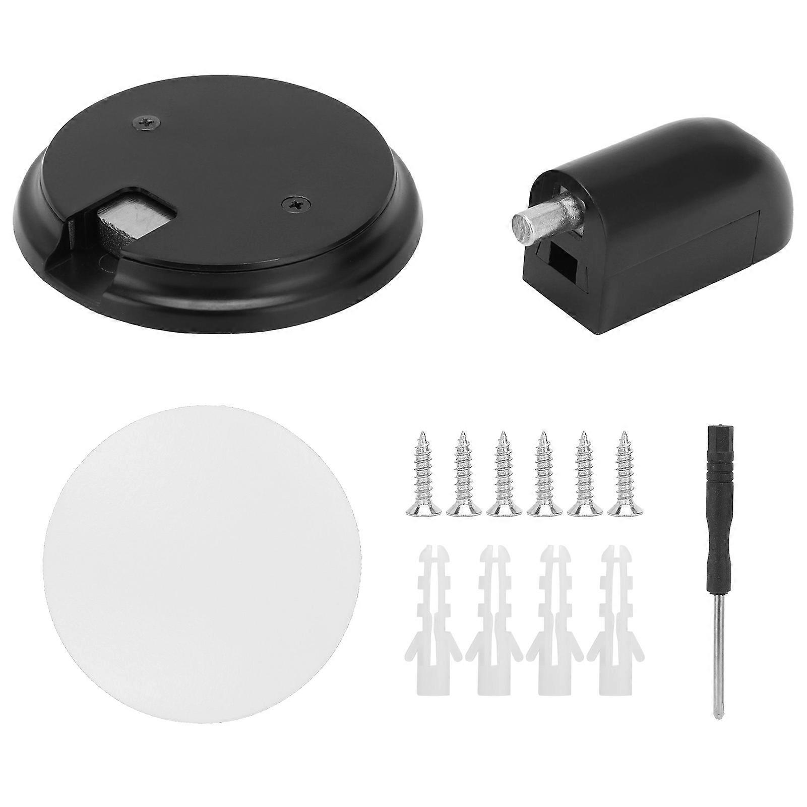 Türstopper Push-Typ Stark Magnetisch Mechanisch Winddicht Saugen Türstopper Silent Fester Türstopper-VerschlussMattschwarz