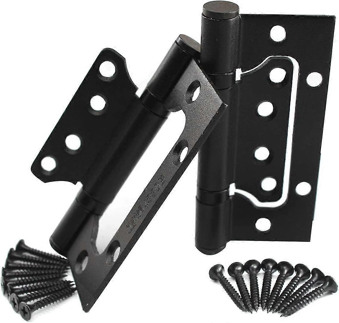 Set Of 4 Rust Resistant Stainless Steel Ball Bearing Invisible Door Hinges Moves Smoothly And Quietly - 4" (black)