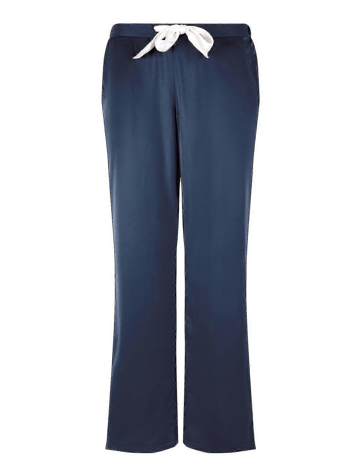 18026-2-093 Women's Blue Solid Colour Pajama Pyjama Pant