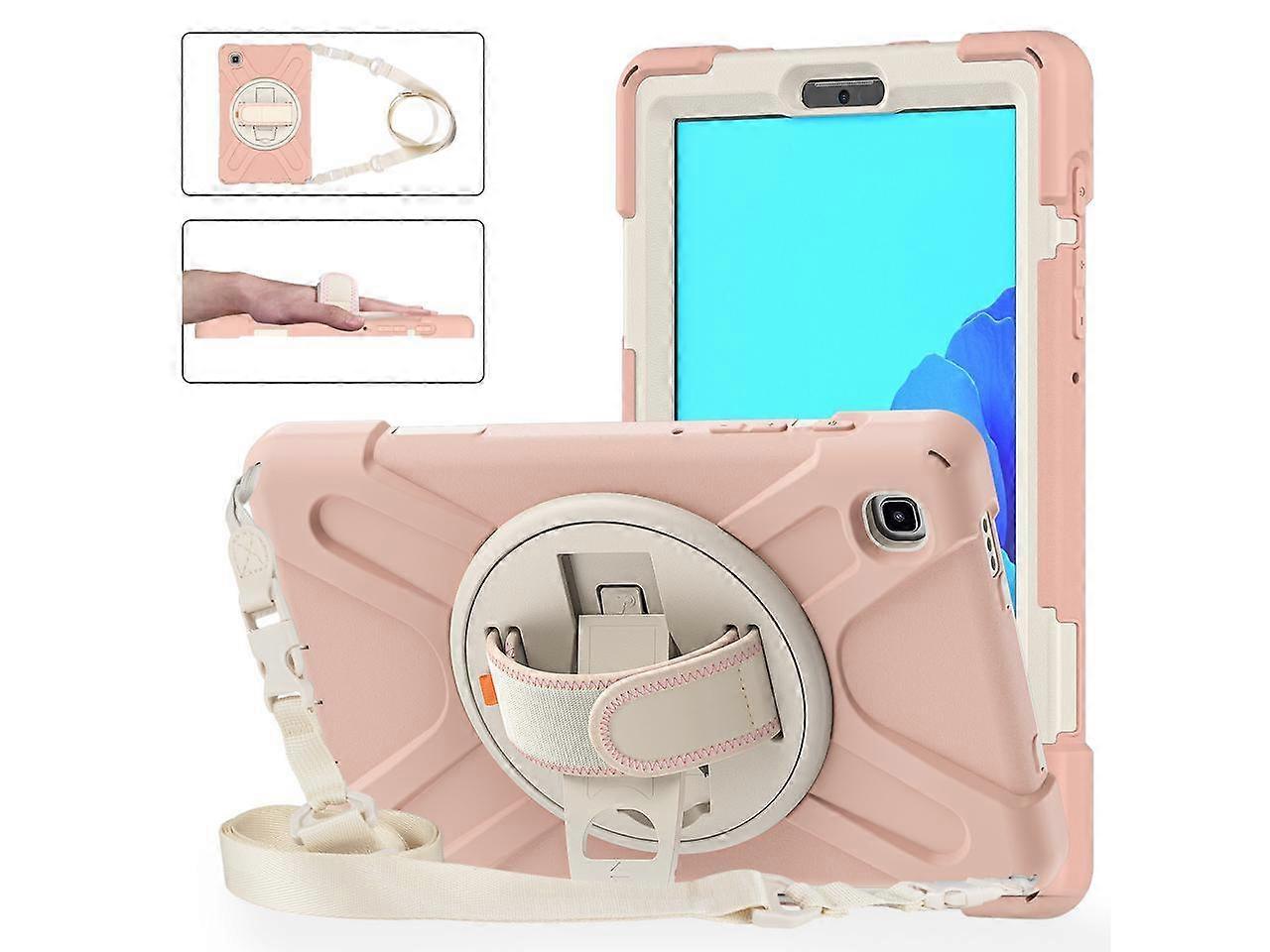 Galaxy Tab A7 Lite Case, Shockproof Cover with Adjustable Hand Strap, Carrying Shoulder Strap, Rotating Kickstand for galaxy Tab A7 Lite 8.7 inch 2021
