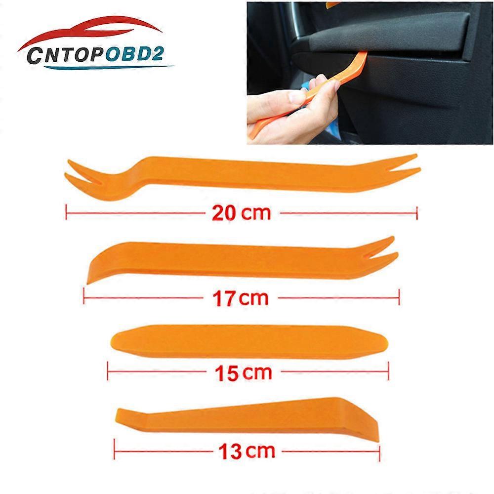 Top 4pcs Car Removal Tool Car Radio Door Clip Panel Trim Dash Auto Radio Removal Pry Tool Automobile Interior Disassemble Kit