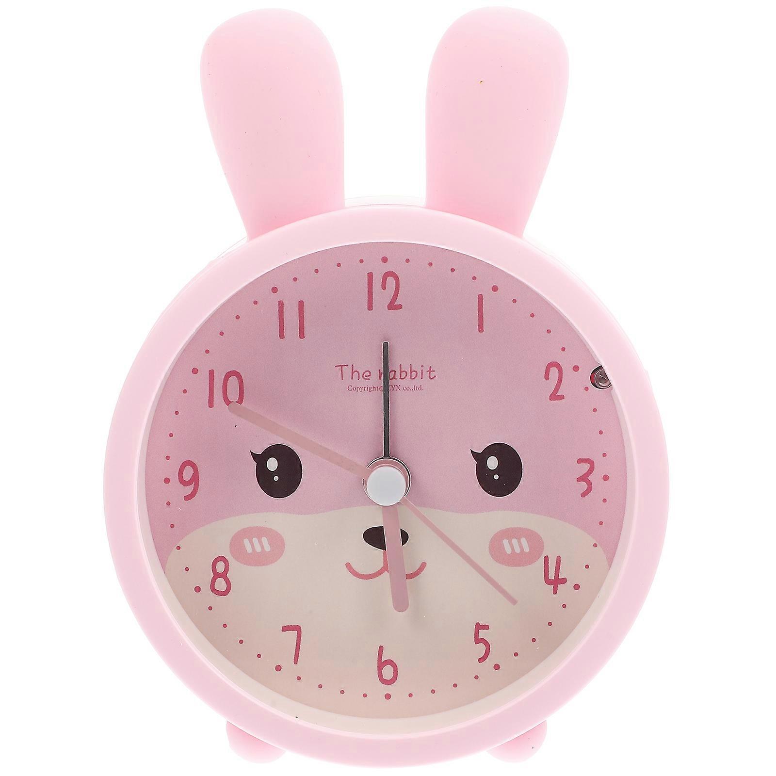Lovely Bunny Ear Alarm Clock Mute Alarm Clock Desktop Alarm Clock No Battery
