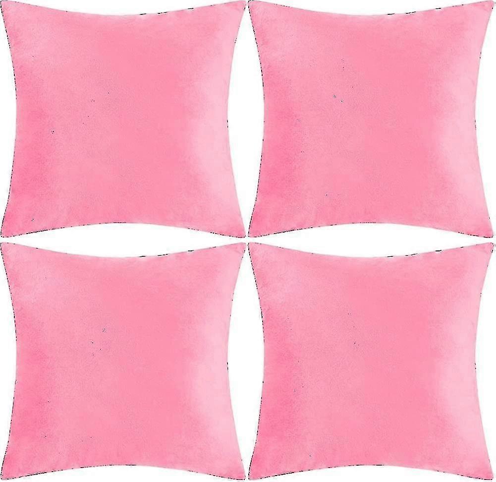 Pack Of 4 Square Cushion Decorative Throw Covers Smooth