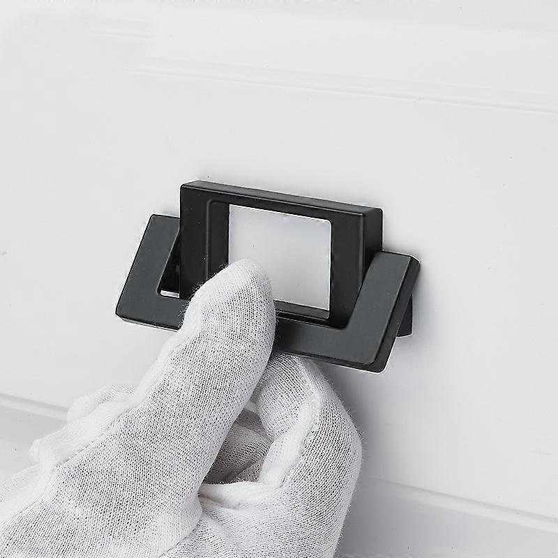(3 Pieces, Matte Black) Sliding Door Drawer Bedside Table Concealed Buckle Flat Handle Tatami Invisible Exposed Wardrobe Free Punching Concealed Handl