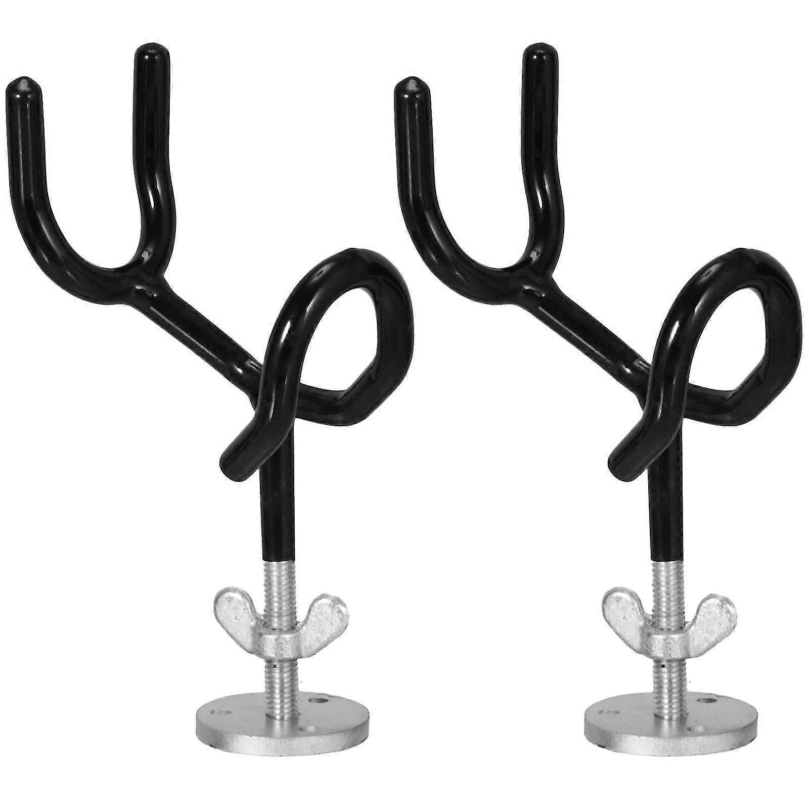 2pcs Steel Rod Holder With Mounting Base Steel Wire Fishing Pole