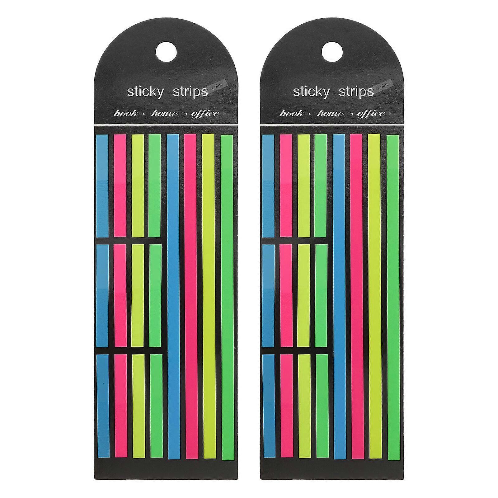 2Pcs Highlighter Tape Long and Short Page Tabs Colorful Page Markers Sticky Marking Strips