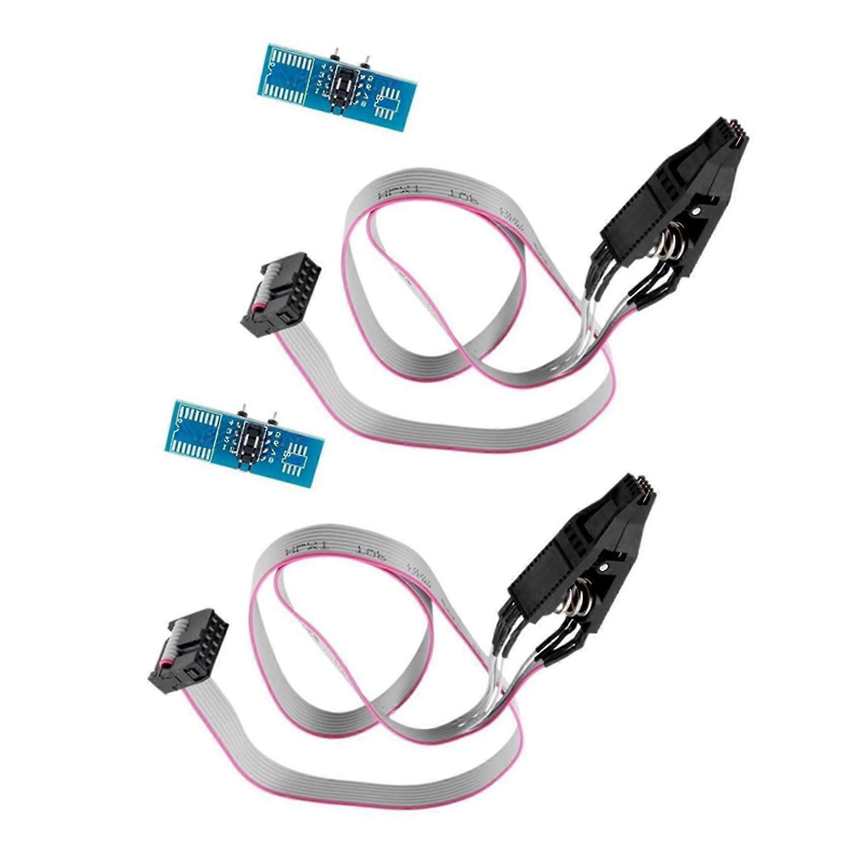 2x Soic8 Sop8 Flash Chip Ic Test Clips Socket Adapter Programmer Bios/24/25/93