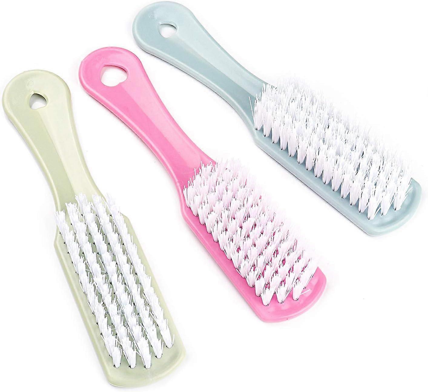 3 decontamination soft-bristled laundry brushes, shoe brushes, plastic handle washbasin brushes