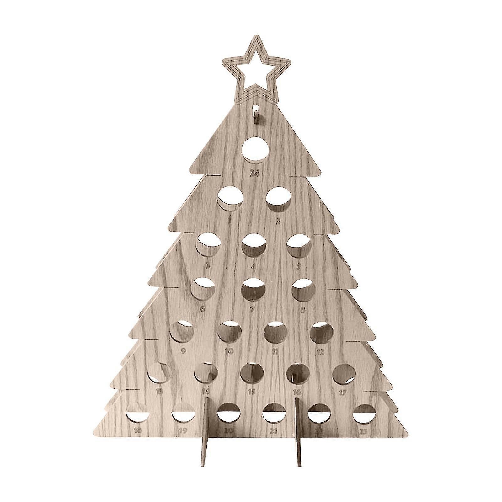 クリスマスアダルトアドベントカレンダー木製クリスマスツリーアルコールはカウントダウン24日間ボトルワインスタンドラックギフト男性大人用