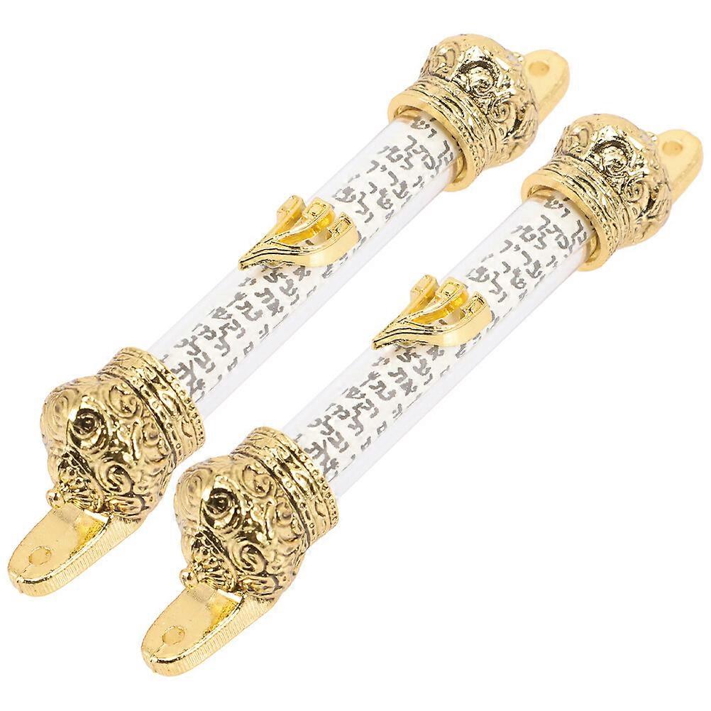 2件 Mezuzah 卷轴犹太门 Mezuza 金属 Mezuza 牌匾犹太礼物