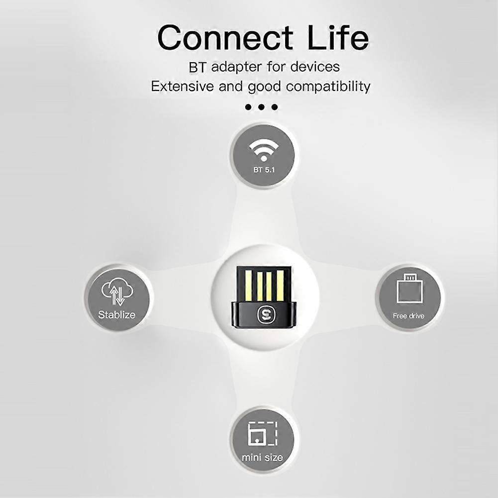 Wireless Transmitter Receiver Portable Wireless USB Adapter Dongle External Bluetooth-compatible for Windows System Computer
