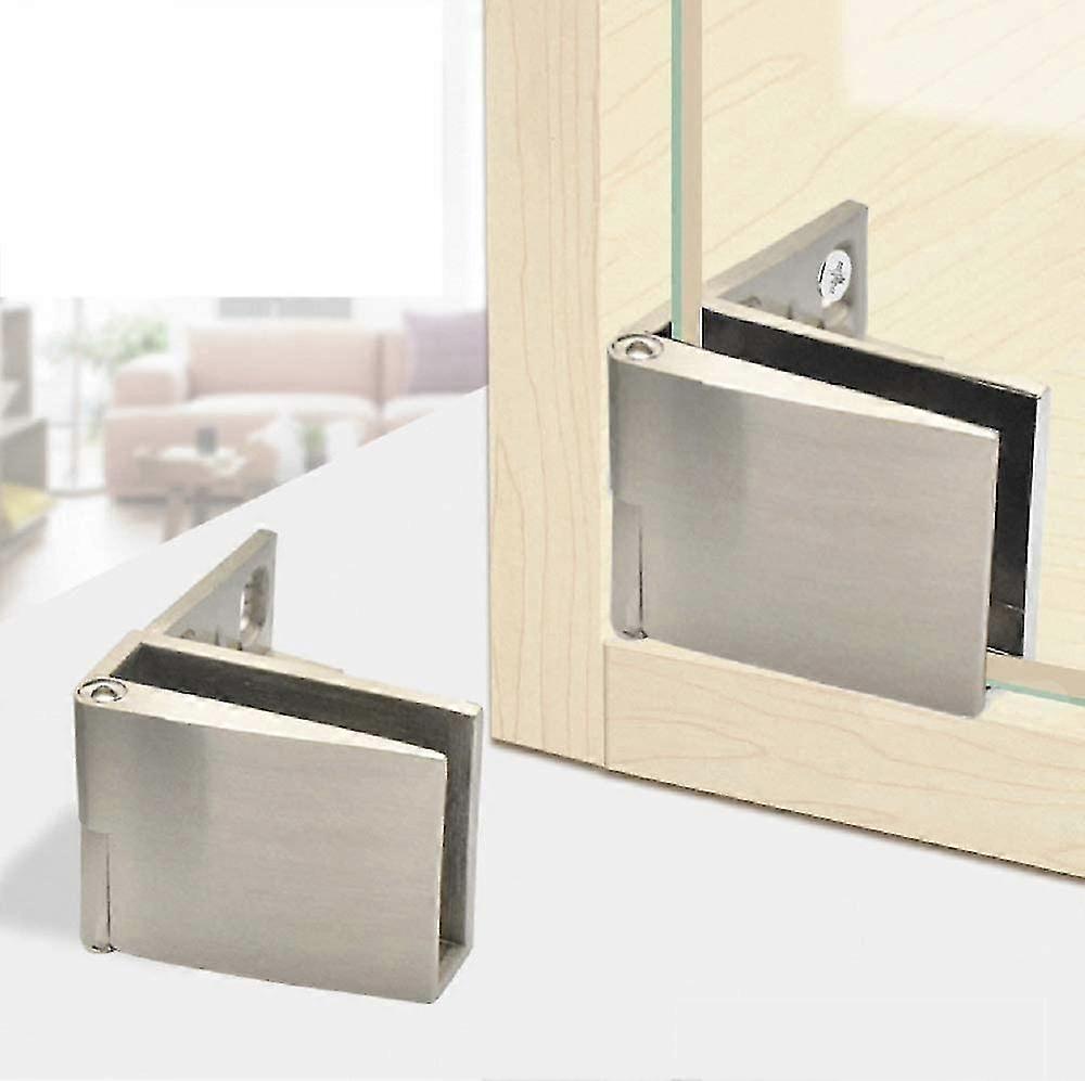 1 쌍 / Frameless 유리 도어 힌지 와인 캐비닛 쇼케이스 측면 장착 유리 도어 힌지 통합 브러시 니켈 Tw