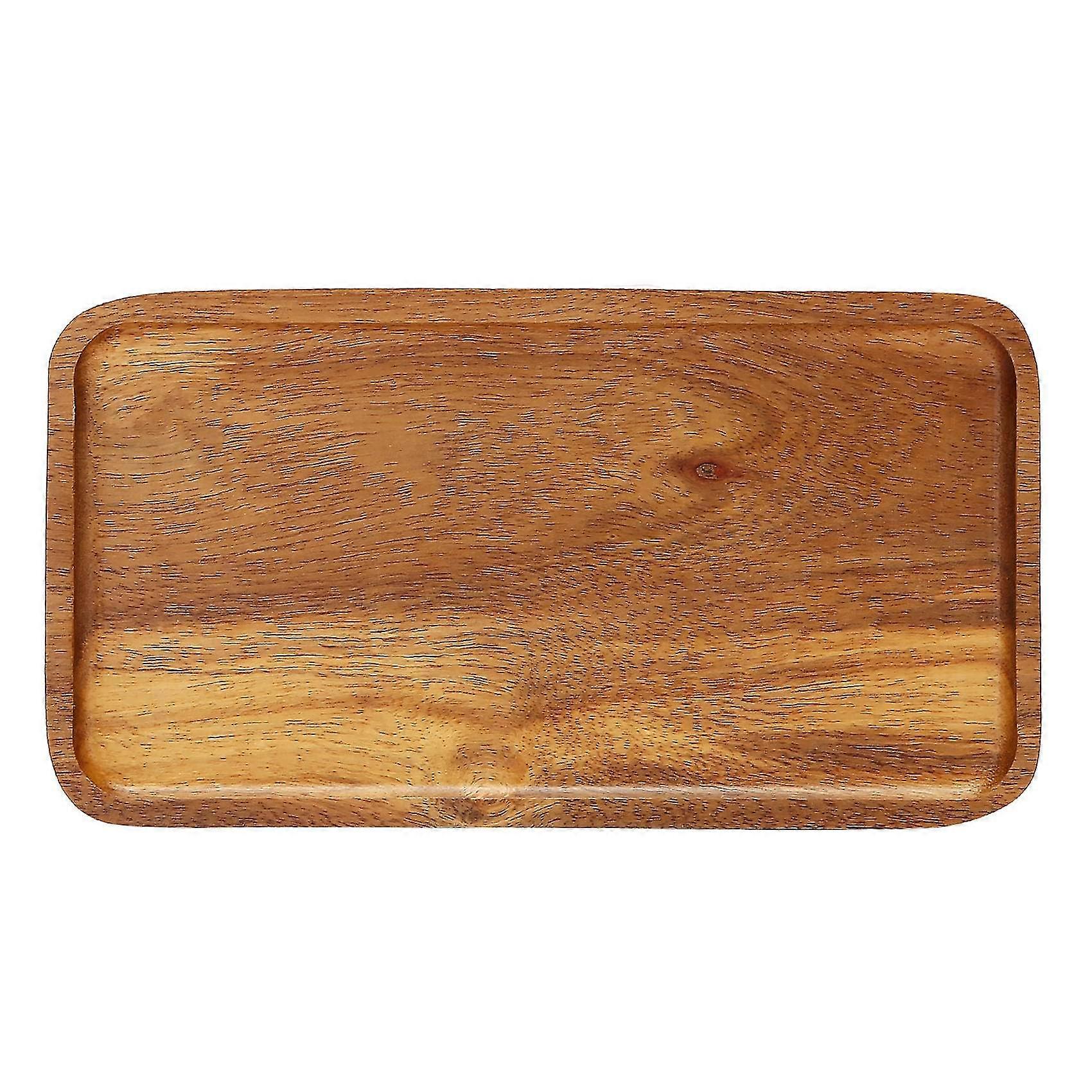 Serving Tray, Rectangular Solid Wood Flat Bottom Plate, Fruit Plate, Saucer, Tea Tray, Dessert Pla