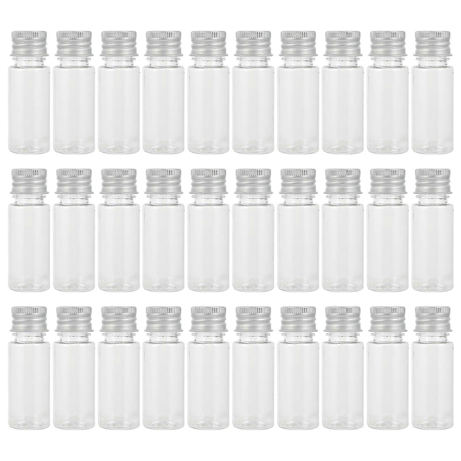 30pcs Aluminum Caps Plastic Bottles Empty Transparent Plastic Bottles with Lids