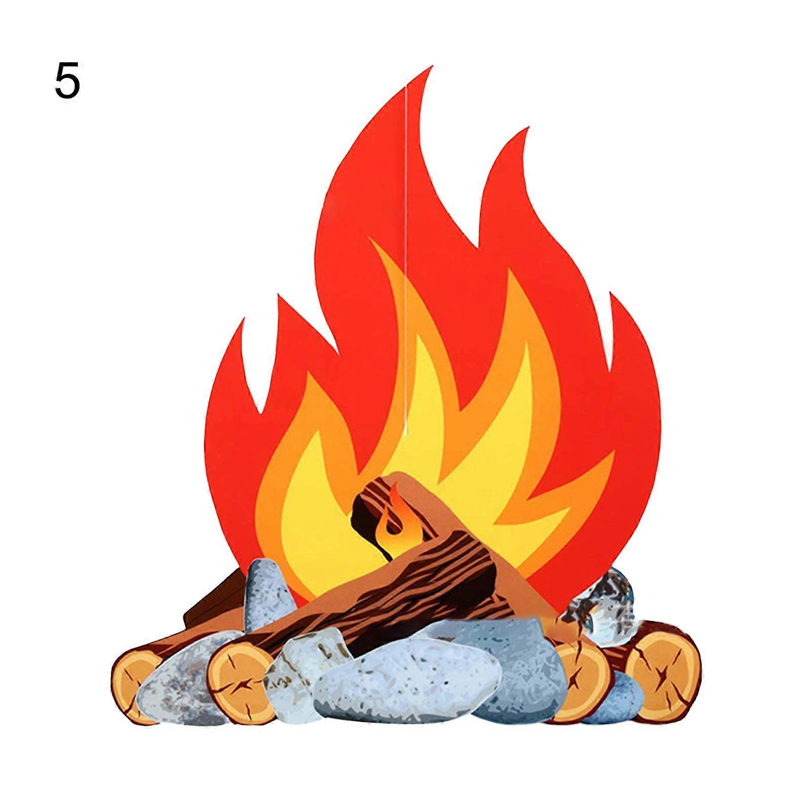 Artificial Fire Easy to Assemble Creative Modeling Home Decor 3D Decorative Cardboard Campfire for Summer Camp